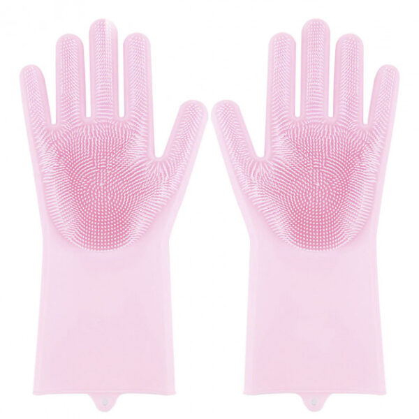 Силіконові рукавички Magic Silicone Gloves Pink для прибирання чистки миття посуду для будинку. Колір рожевий