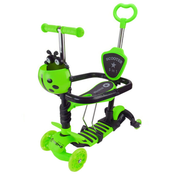 Самокат дитячий 3-х колісний Scooter Children's SC2501(Green) 3в1 колеса що світяться, зелений