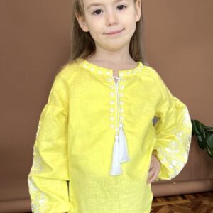 "Дерево життя" вишиванка для дівчинки у жовтому кольорі