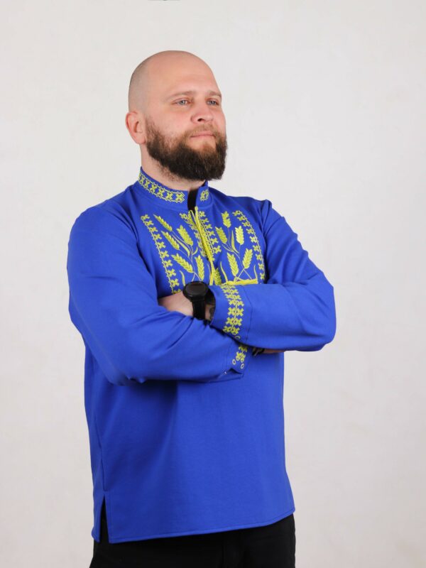 Вишиванка чоловіча "Колоски", Електрик, 44