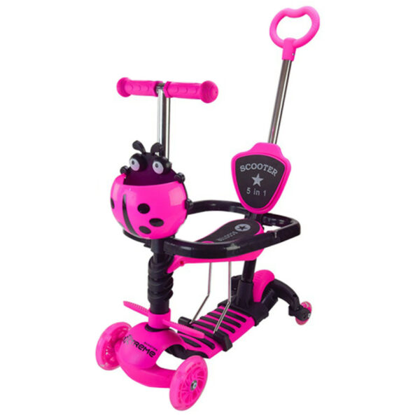 Самокат дитячий 3-х колісний Scooter Children's SC2501(Pink) 3в1 колеса що світяться, рожевий
