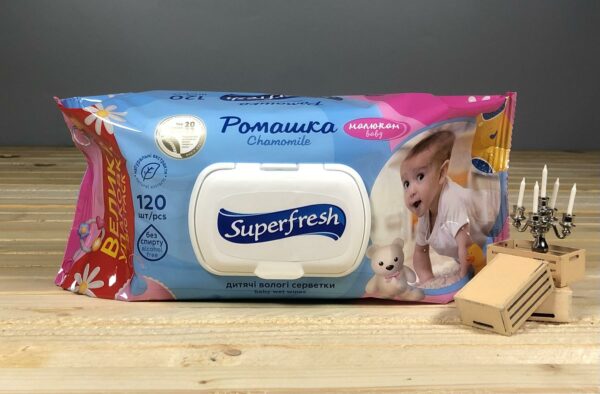 Дитячі вологі серветки Superfresh Baby 120 шт.