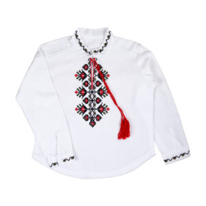 Лляна вишиванка для хлопчика "Маки", Білий, 98 (3 роки)