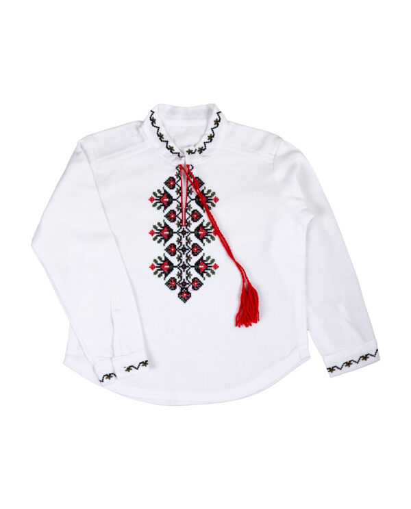 Лляна вишиванка для хлопчика "Маки", Білий, 98 (3 роки)