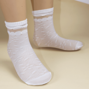 Шкарпетки капронові ажурні, Білий, 6-10