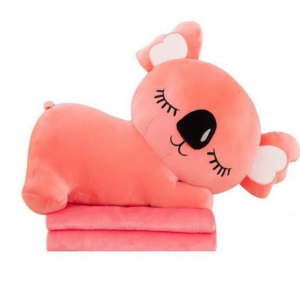 Дитяча м'яка іграшка "Коала" L1129(Pink) іграшка з пледом, розмір 50 см