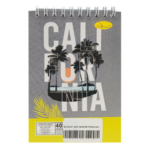 Блокнот для записей "California" А6 АП-1711-3, 40 листов, пружина сверху
