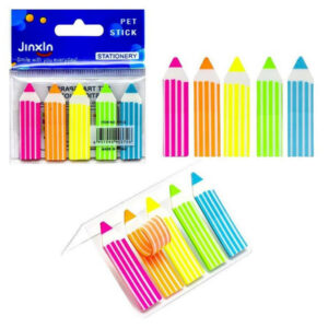 Закладка неонова "Stick Notes Олівець" COLOR-IT Р01-2-LВ, 5 кольорів
