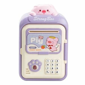 Сейф-скарбничка дитяча з купюроприймачем та кодовим замком Pig Фіолетовий HP12265V