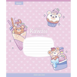Зошит учнівський "Just be Kawaii" 012-3408K-2 в клітинку, 12 аркушів