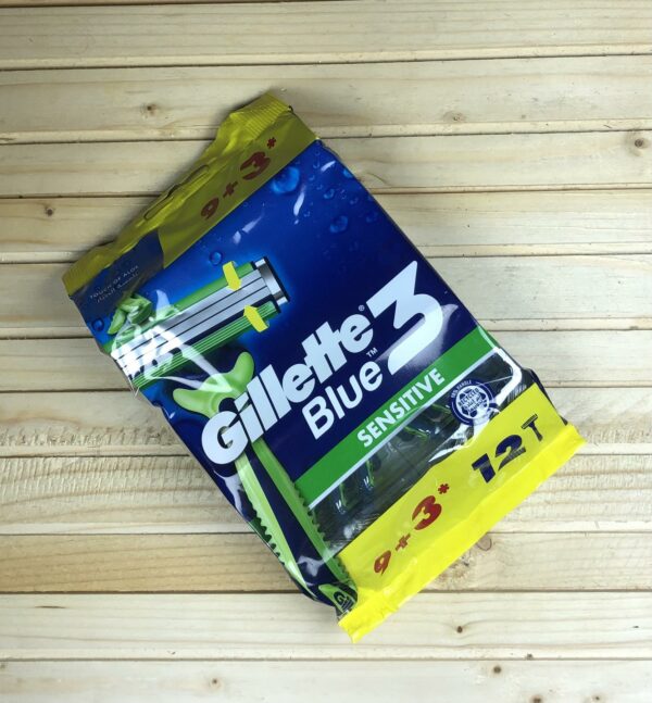 Одноразові станки Gillette Blue 3 Sensitive - 12 шт.