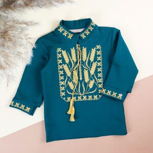 Вишиванка для хлопчика "Колоски", Ізумрудний, 86 (1.5 роки)