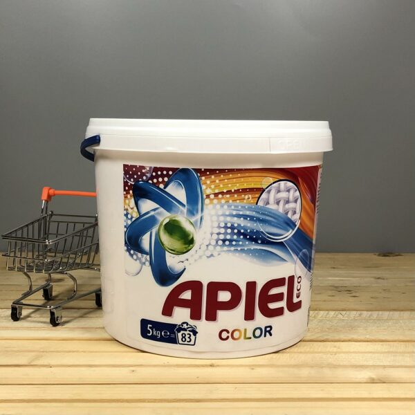 Сипучий безфосфатний порошок у відрі Apiel Color - 5 кг. 83 прань.
