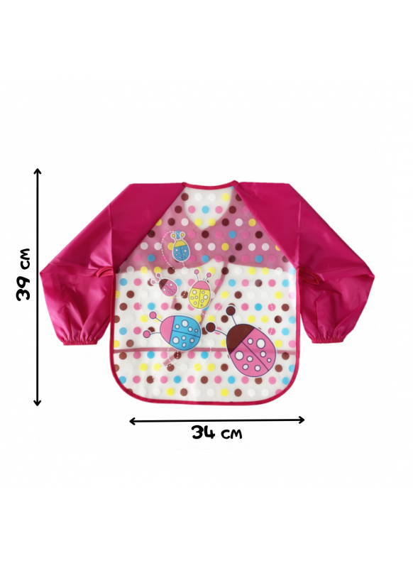 Дитячий фартух слинявчик з рукавами, Червоний