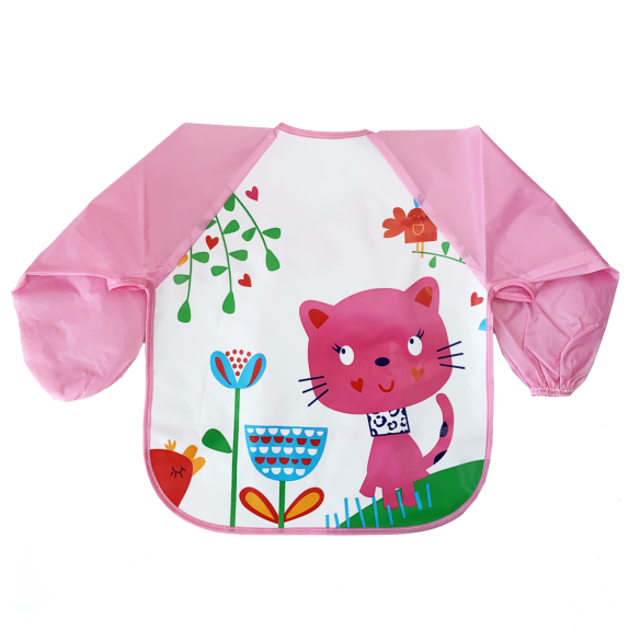 Дитячий фартух слинявчик з рукавами, Малиновий