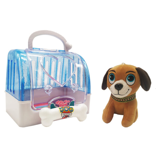 Собачка плюшева в перенесенні Bambi DR5016, 12 см  Синій