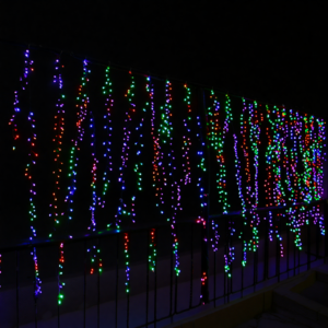 Новорічна гірлянда вулична Бахрома 36 м 600 LED чорний провід Мультиколор 36МBML