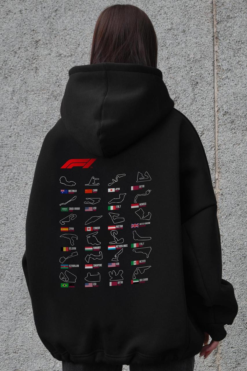 Жіноче Оверсай Худі Толстовка На Флісі З Капюшоном Та Принтом Without Track Black