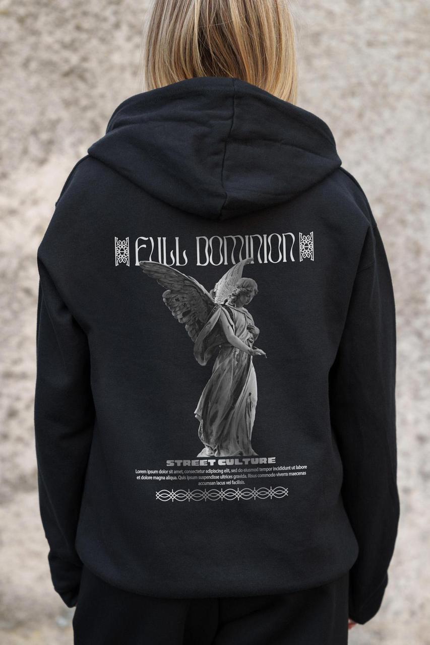 Жіноче Утеплене Зіп Худі На Флісі Зіпер З Принтом Dominion Without Kane Black