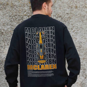 Чоловічий Утеплений Оверсайз Світшот На Флісі З Принтом Without Mclaren Black