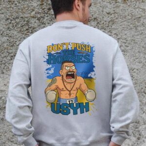 Чоловічий Утеплений Оверсайз Світшот На Флісі З Принтом Without Usyk Gray