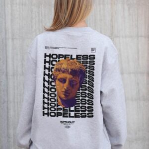 Жіночий Утеплений Оверсайз Світшот На Флісі З Принтом Without Hopeless Gray