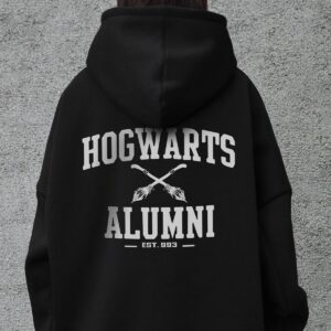 Жіноче Оверсайз Худі Толстовка На Флісі З Капюшоном Та Принтом Without Alumni Black