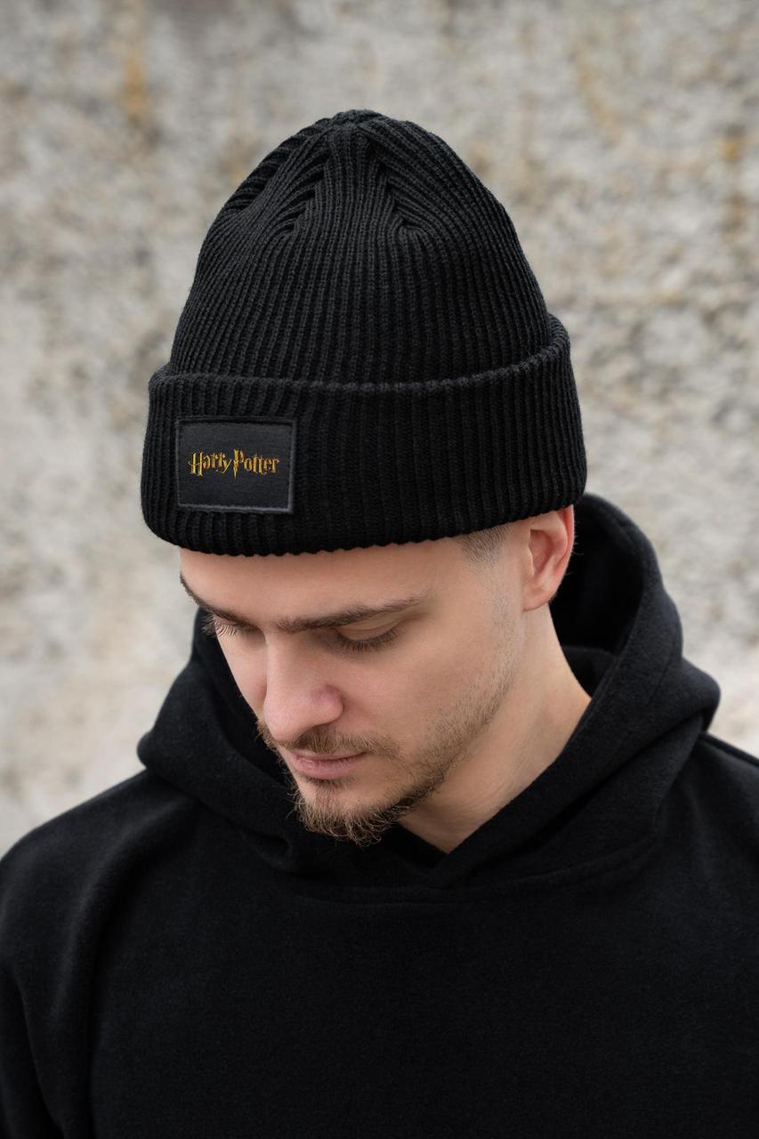Чоловіча Тепла Подовжена Трикотажна Шапка Біні Докер З Принтом Gold Harry Potter Without Dominic Black