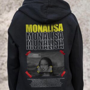 Жіноче Утеплене Зіп Худі На Флісі Зіпер З Принтом Monalisa Without Kane Black