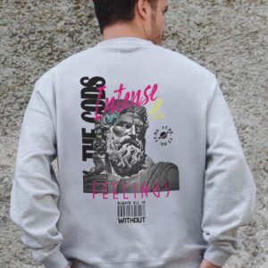 Чоловічий Утеплений Оверсайз Світшот На Флісі З Принтом Without Feelings Gray