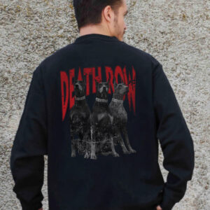 Чоловічий Утеплений Оверсайз Світшот На Флісі З Принтом Without Deathrow Black