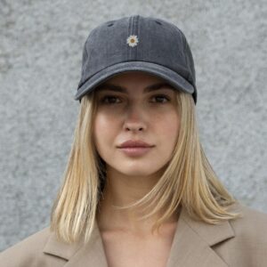 Жіноча Кепка Бейсболка Vintage Without З Принтом Flower Black