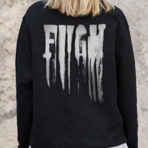 Жіночий Утеплений Оверсайз Світшот На Флісі З Принтом Without Fight Black