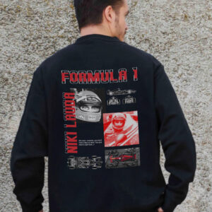 Чоловічий Утеплений Оверсайз Світшот На Флісі З Принтом Without Lauda Black