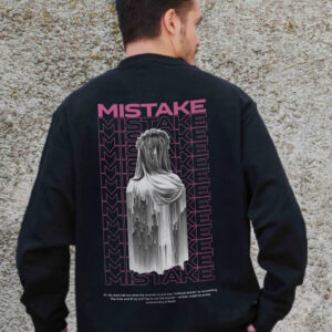 Чоловічий Утеплений Оверсайз Світшот На Флісі З Принтом Without Mistake Black