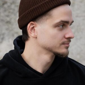 Шапка Біні Without Leon Коричнева Man