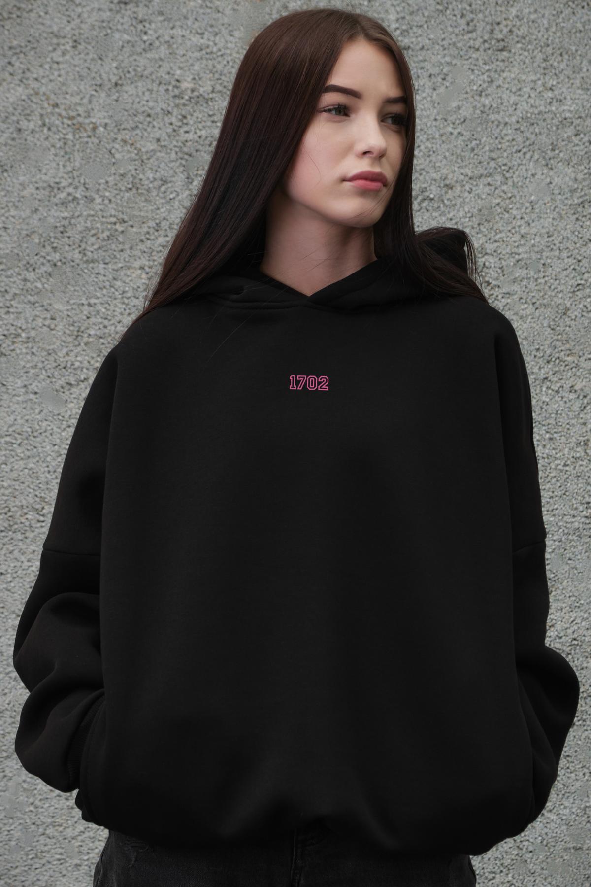 Жіноче Оверсай Худі Толстовка На Флісі З Капюшоном Та Принтом Without 1702 Pink