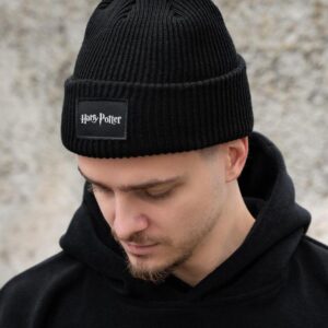 Чоловіча Тепла Подовжена Трикотажна Шапка Біні Докер З Принтом White Harry Potter Without Dominic Black