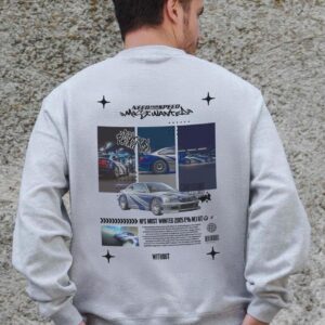 Чоловічий Утеплений Оверсайз Світшот На Флісі З Принтом Without Wanted Gray