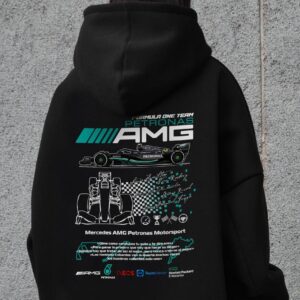 Жіноче Оверсай Худі Толстовка На Флісі З Капюшоном Та Принтом Without AMG Black