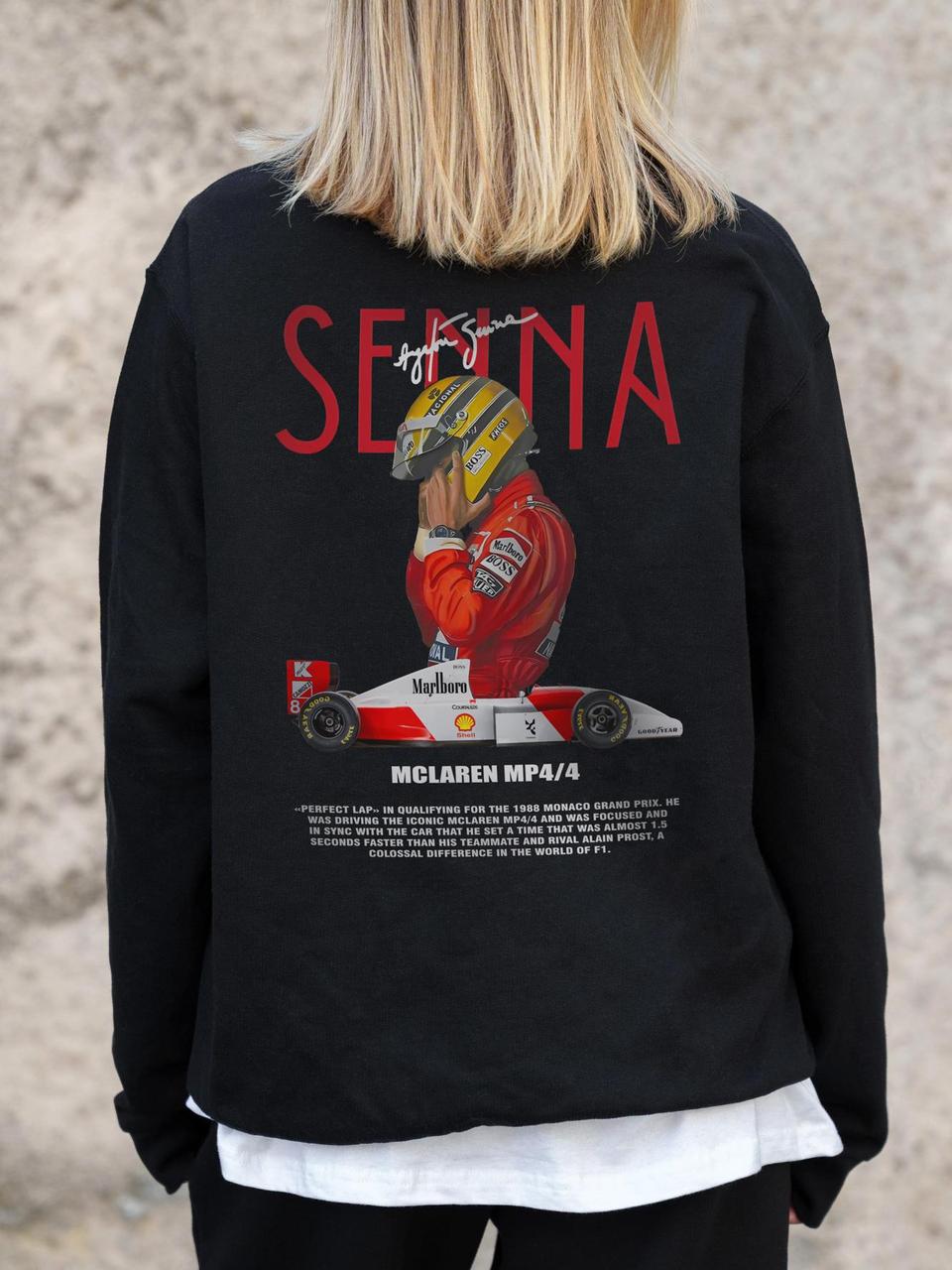 Жіночий Утеплений Оверсайз Світшот На Флісі З Принтом Without Senna Black