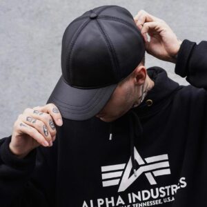 Шкіряна Утеплена Бейсболка Without Snake Black Man