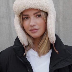 Жіноча Теді Шапка Вушанка Without Celebrity Beige