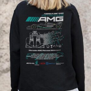 Жіночий Утеплений Оверсайз Світшот На Флісі З Принтом Without AMG Black