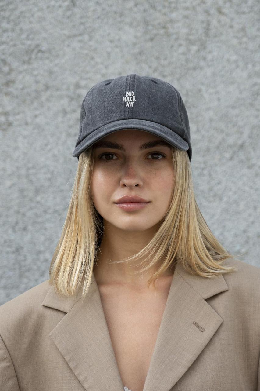 Жіноча Кепка Бейсболка Vintage Without З Принтом BadHair Black