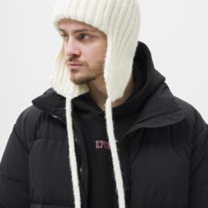 Чоловіча В'язана Шапка Вушанка Without Weasley White