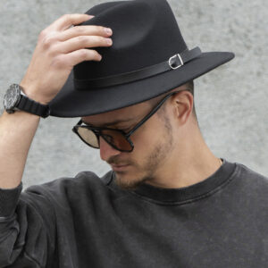 Чоловічий Капелюх Fedora З Ремінцем Black