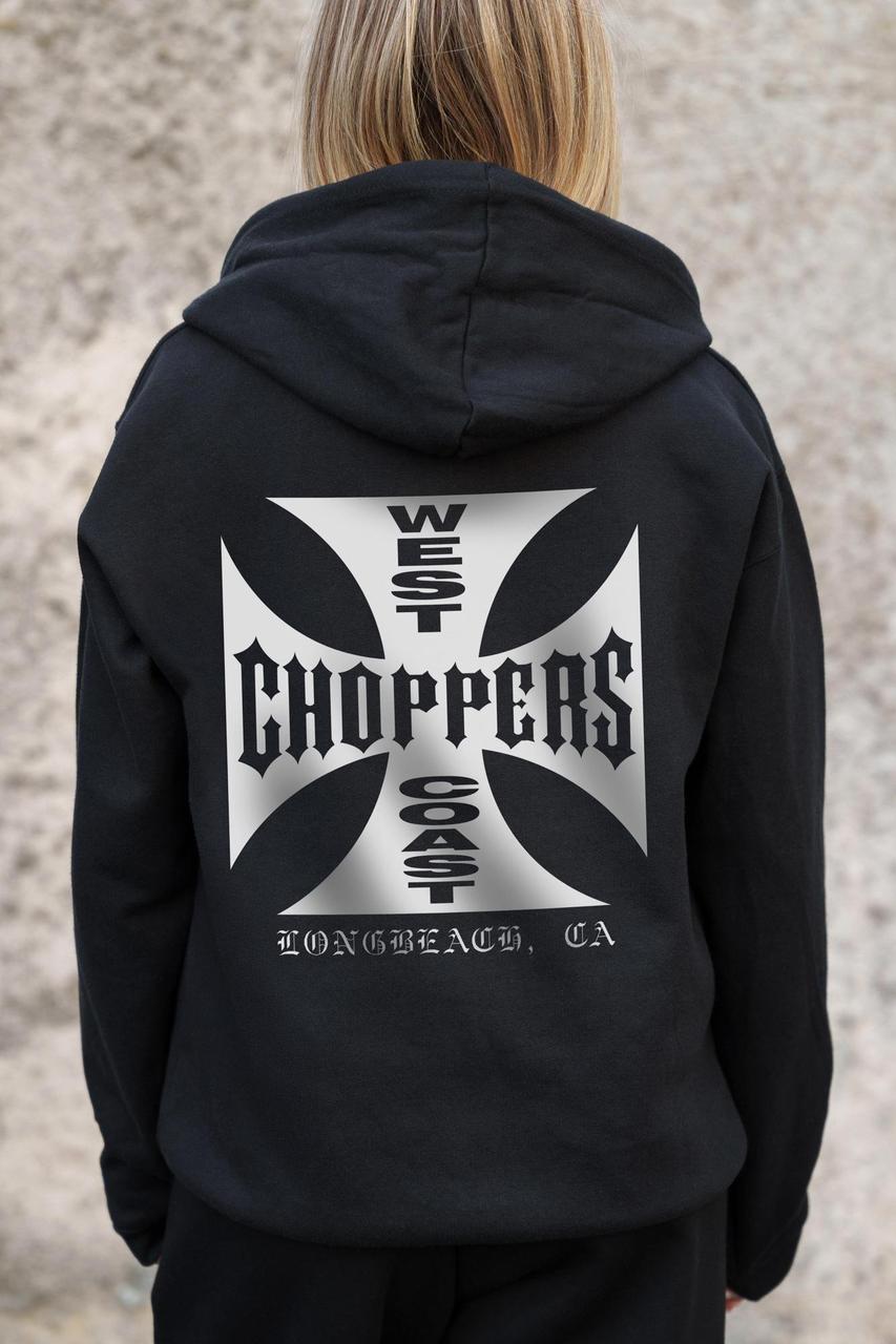 Жіноче Утеплене Зіп Худі На Флісі Зіпер З Принтом Choppers Without Kane Black