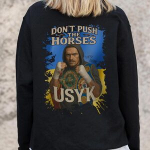 Жіночий Утеплений Оверсайз Світшот На Флісі З Принтом Without Dont Push The Horse Black