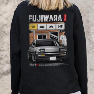 Жіночий Утеплений Оверсайз Світшот На Флісі З Принтом Without Fujiwara Black